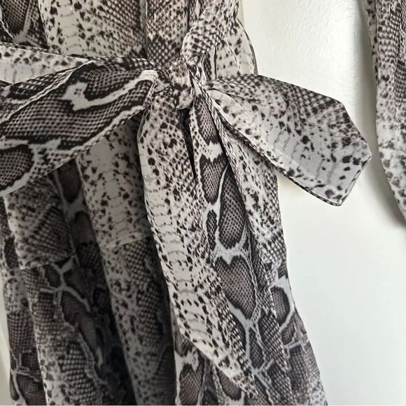 SAM EDELMAN | Snake Reptile Print Layered Dress Gray Black White | Size Large - Picture 5 of 11